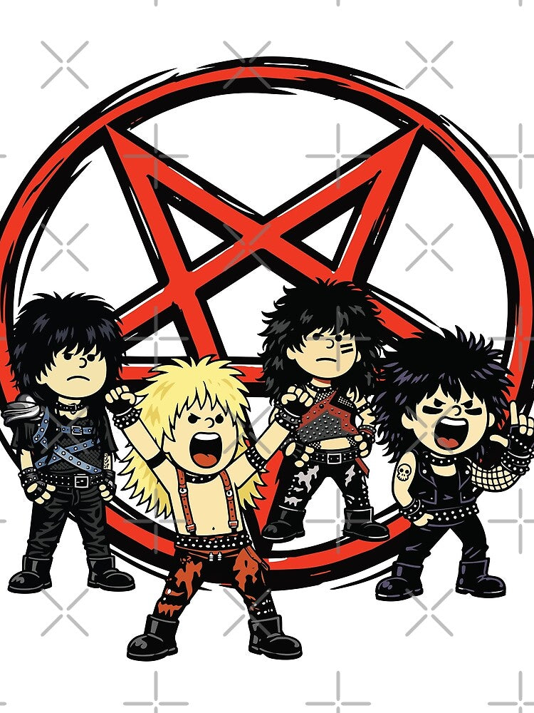 80s Hair Metal Cartoon Band – Loud Glam Rock Rebellion