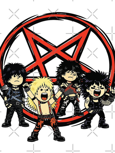 80s Hair Metal Cartoon Band – Loud Glam Rock Rebellion
