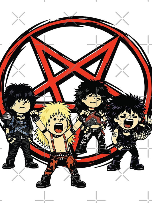 80s Hair Metal Cartoon Band – Loud Glam Rock Rebellion