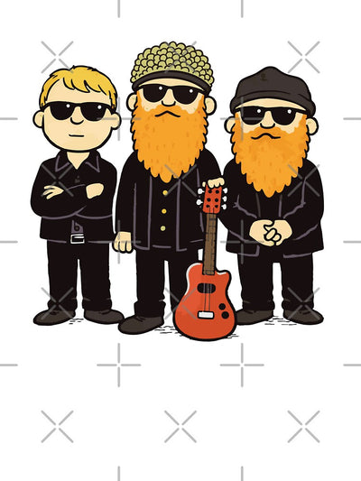 Texas Blues Rock Beards Trio – Retro Cartoon Rock