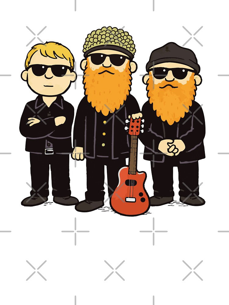 Texas Blues Rock Beards Trio – Retro Cartoon Rock
